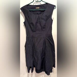Riani Europe navy midi mini dress pockets tiered high low ruffle chic party 6